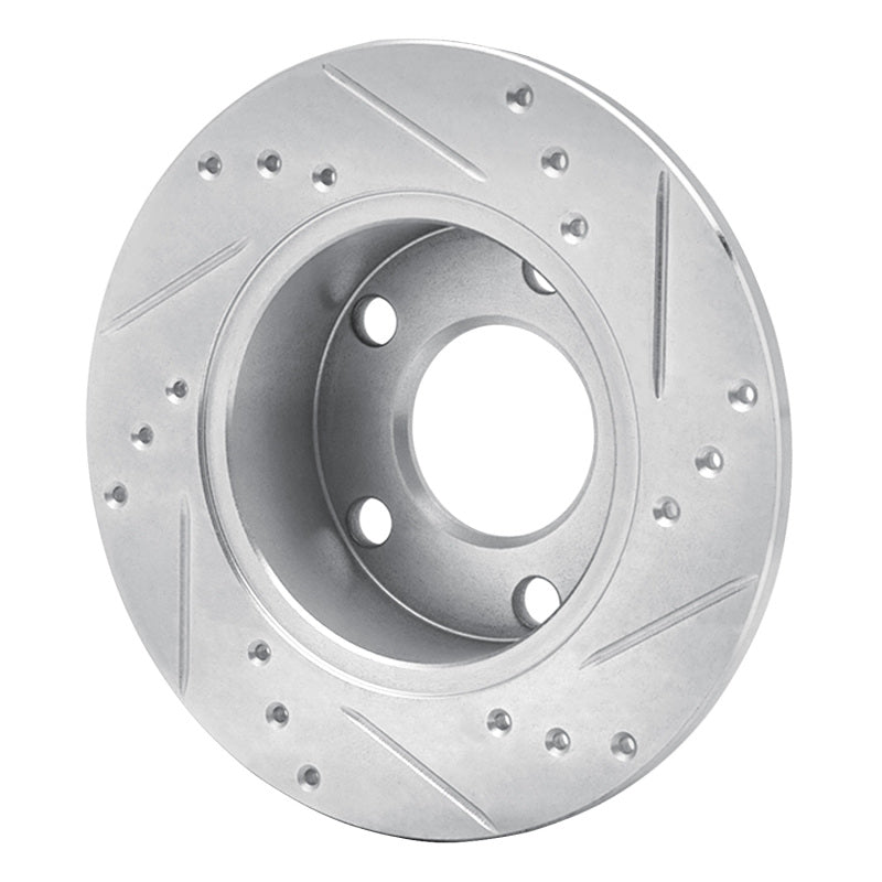 R1 80-91 Audi 200 Rear Left Drilled & Slotted Silver Brake Rotor