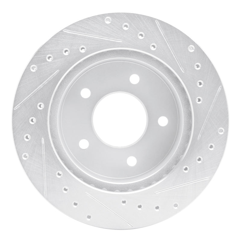 DFC 90-02 Chevrolet Astro Front Left Drilled & Slotted Silver Brake Rotor