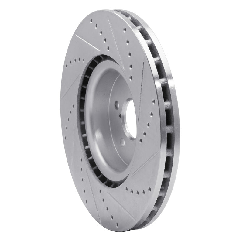 R1 03-25 Subaru BRZ Front Left Drilled & Slotted Silver Brake Rotor