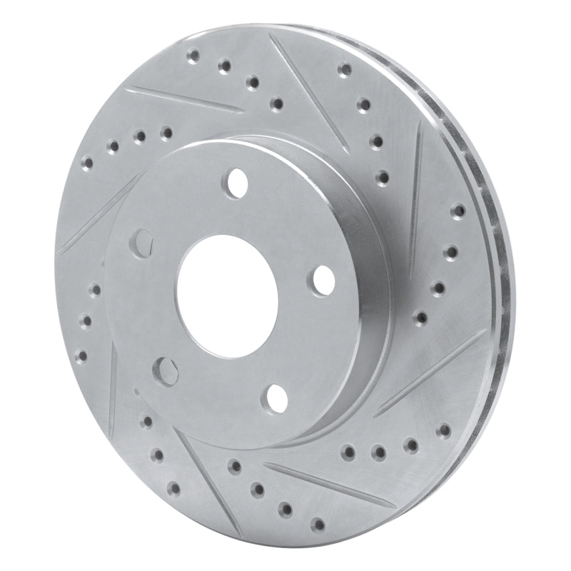 DFC 91-96 Toyota Previa Front Right Drilled & Slotted Silver Brake Rotor