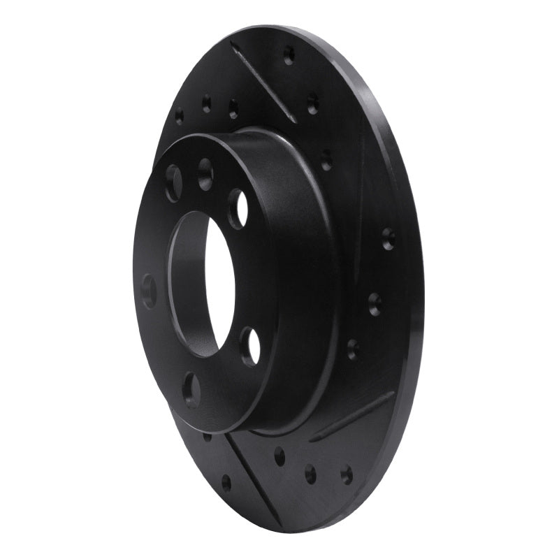 R1 98-24 Audi A1 (Mexico) Rear Left Drilled & Slotted Black Brake Rotor