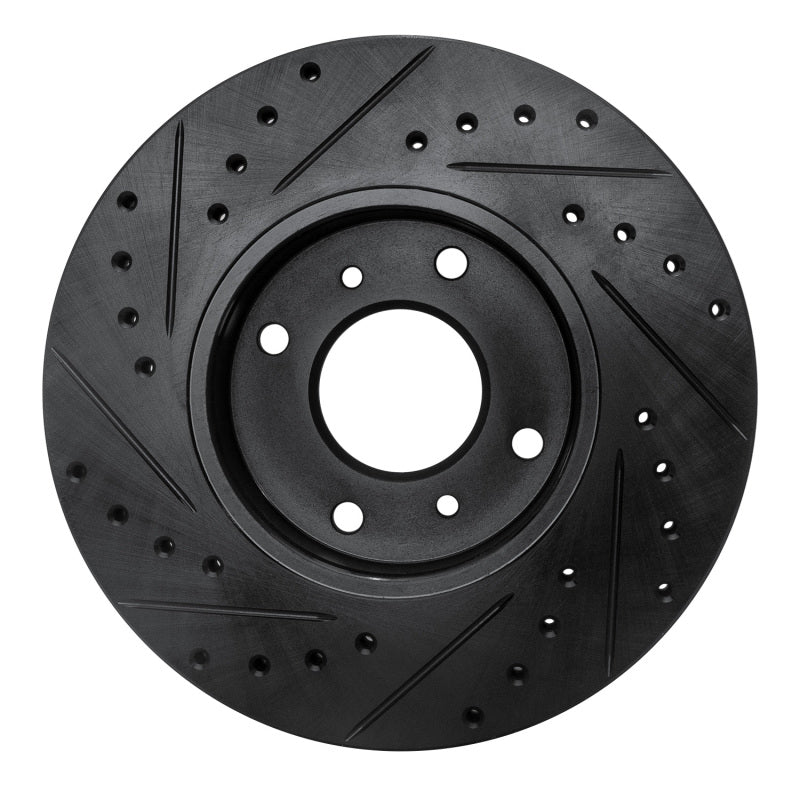 R1 93-06 Infiniti G20 Front Right Drilled & Slotted Black Brake Rotor