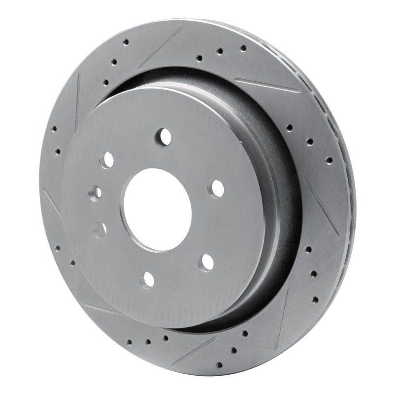 DFC 13-19 Cadillac XTS Rear Left Drilled & Slotted Silver Brake Rotor