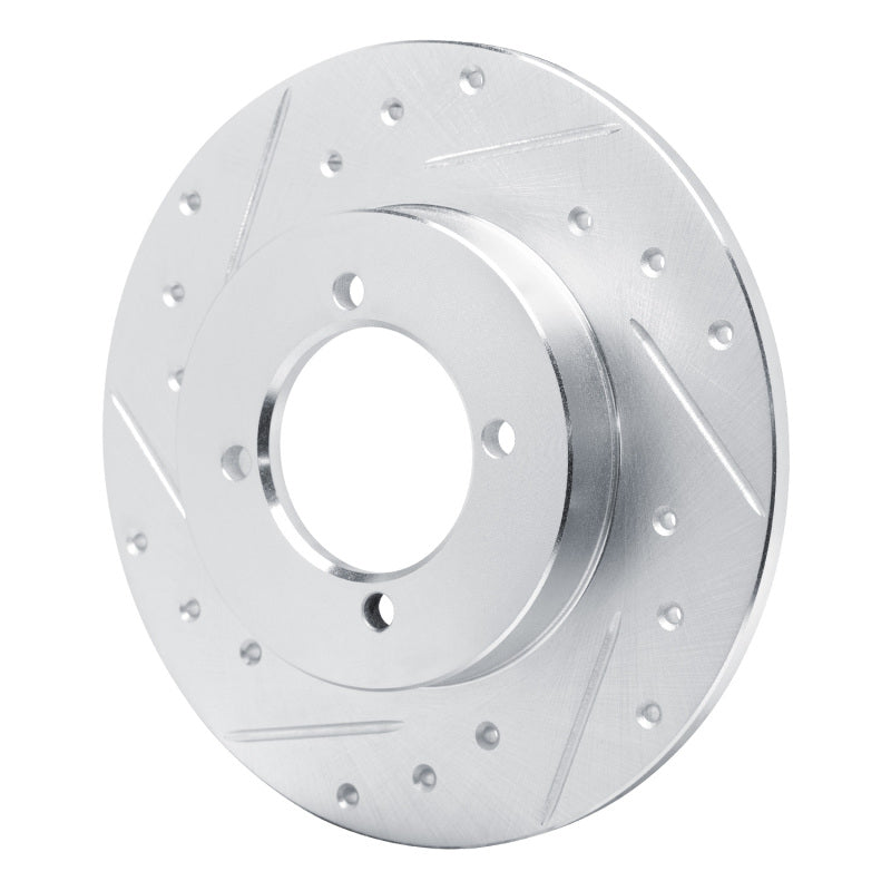 R1 75-82 Nissan 210 Front Left Drilled & Slotted Silver Brake Rotor