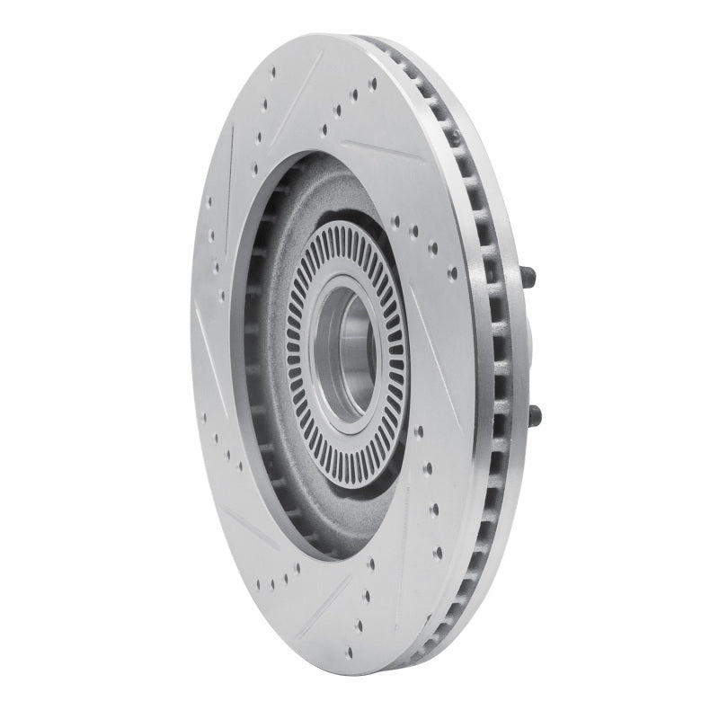 R1 01-05 Ford Explorer Sport Front Right Drilled & Slotted Silver Brake Rotor