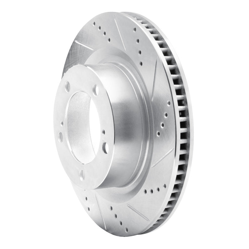 DFC 07-22 Lexus LX570 Front Right Drilled & Slotted Silver Brake Rotor