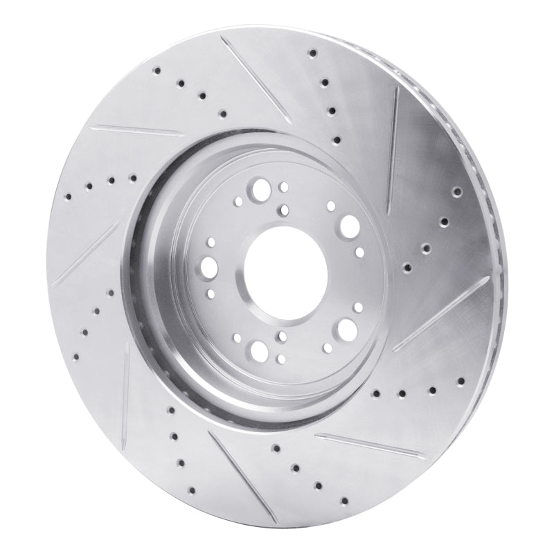 DFC 95-00 Lexus LS400 Front Left Drilled & Slotted Silver Brake Rotor