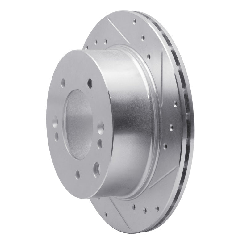 R1 03-06 Kia SORENTO Rear Right Drilled & Slotted Silver Brake Rotor