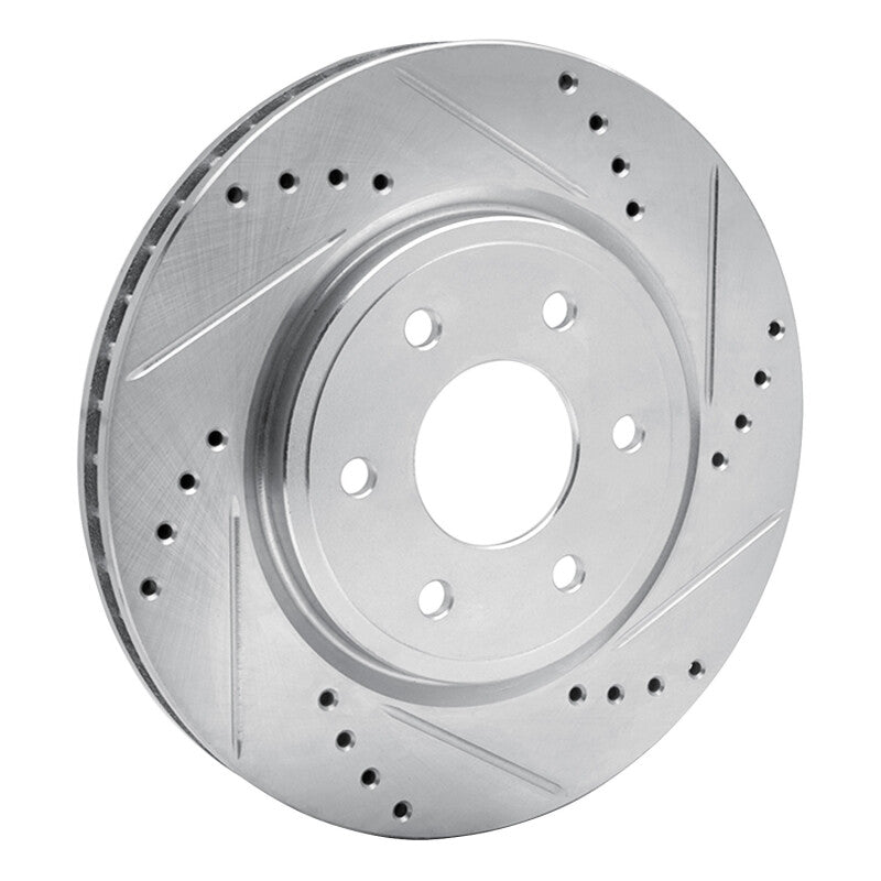DFC 05-25 Nissan Pathfinder Front Right Drilled & Slotted Silver Brake Rotor