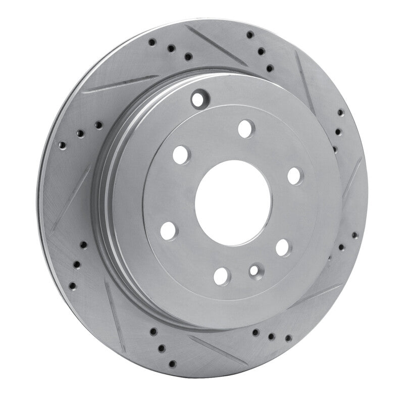 R1 07-17 Buick Enclave Rear Right Drilled & Slotted Silver Brake Rotor