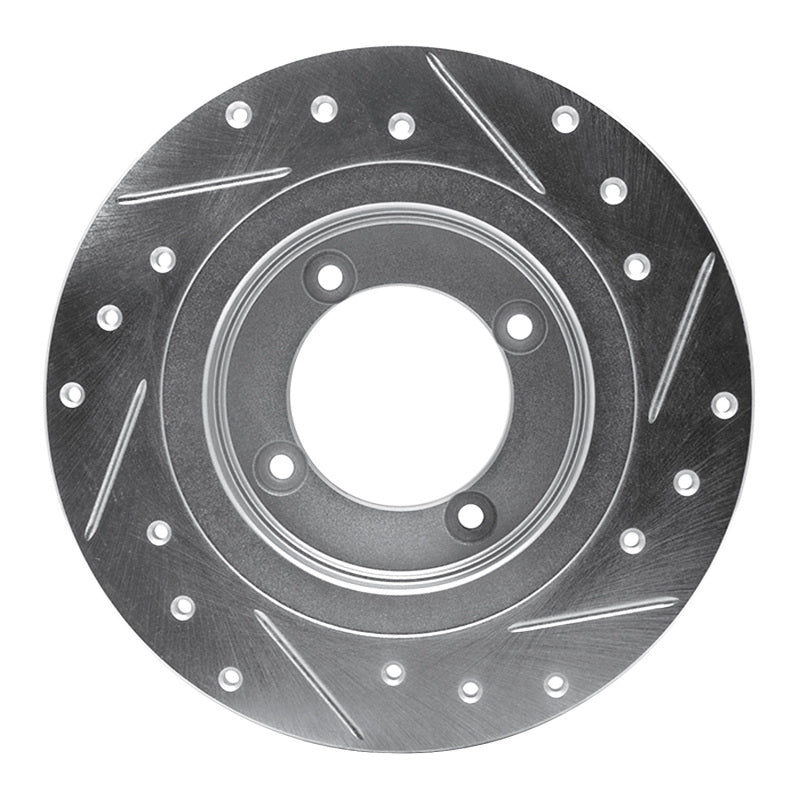 R1 82-86 Nissan Pulsar NX Front Left Drilled & Slotted Silver Brake Rotor