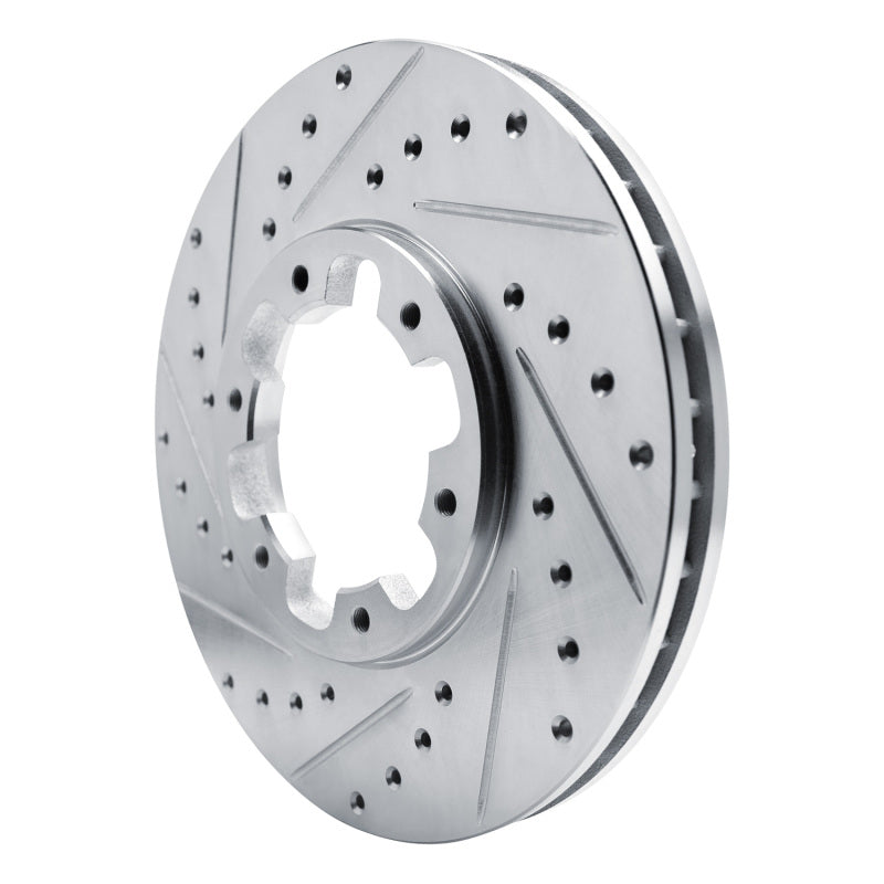 R1 96-04 Infiniti QX4 Front Left Drilled & Slotted Silver Brake Rotor