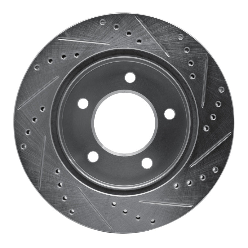 R1 97-04 Ford F-150 4WD Front Left Drilled & Slotted Silver Brake Rotor