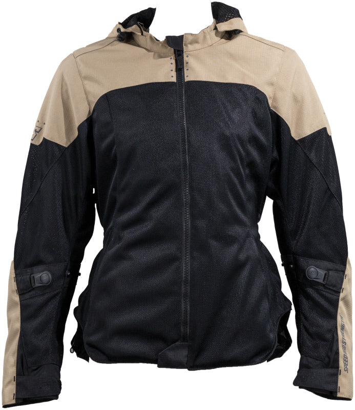 Speed and Strength Starstruck Mesh Jacket Trench Tan/Black Womens - Large
