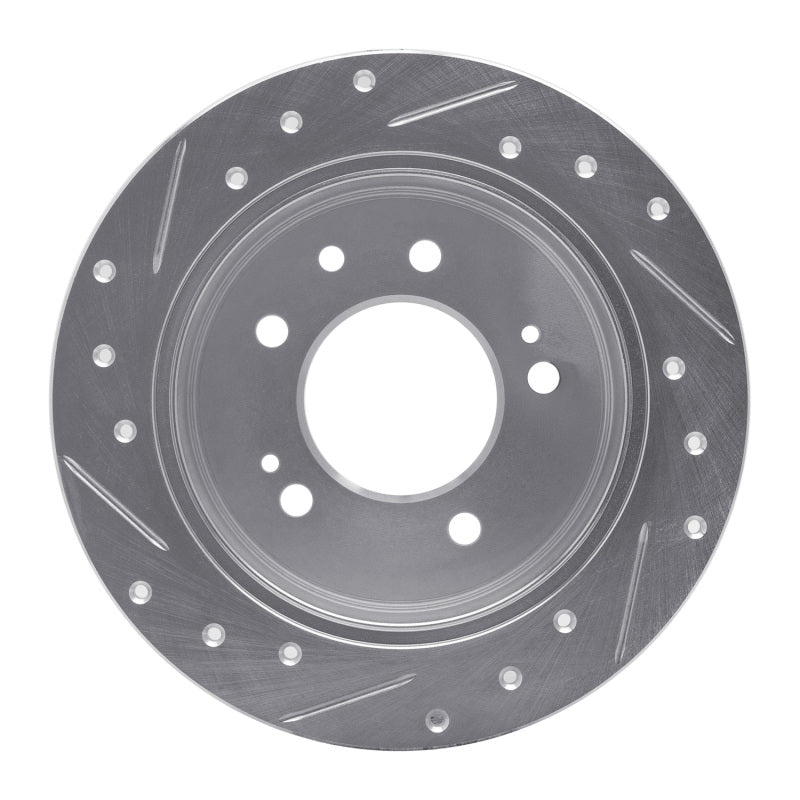 DFC 07-10 Hyundai Elantra Rear Right Drilled & Slotted Silver Brake Rotor