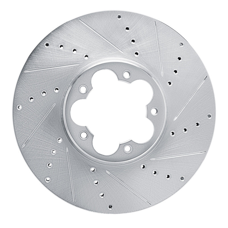 R1 20-25 Ford Transit-150 Front Right Drilled & Slotted Silver Brake Rotor