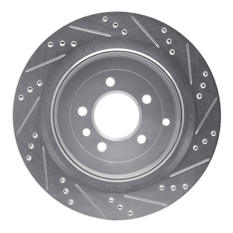 R1 05-16 Land Rover Discovery (Latin America) Rear Left Drilled & Slotted Silver Brake Rotor