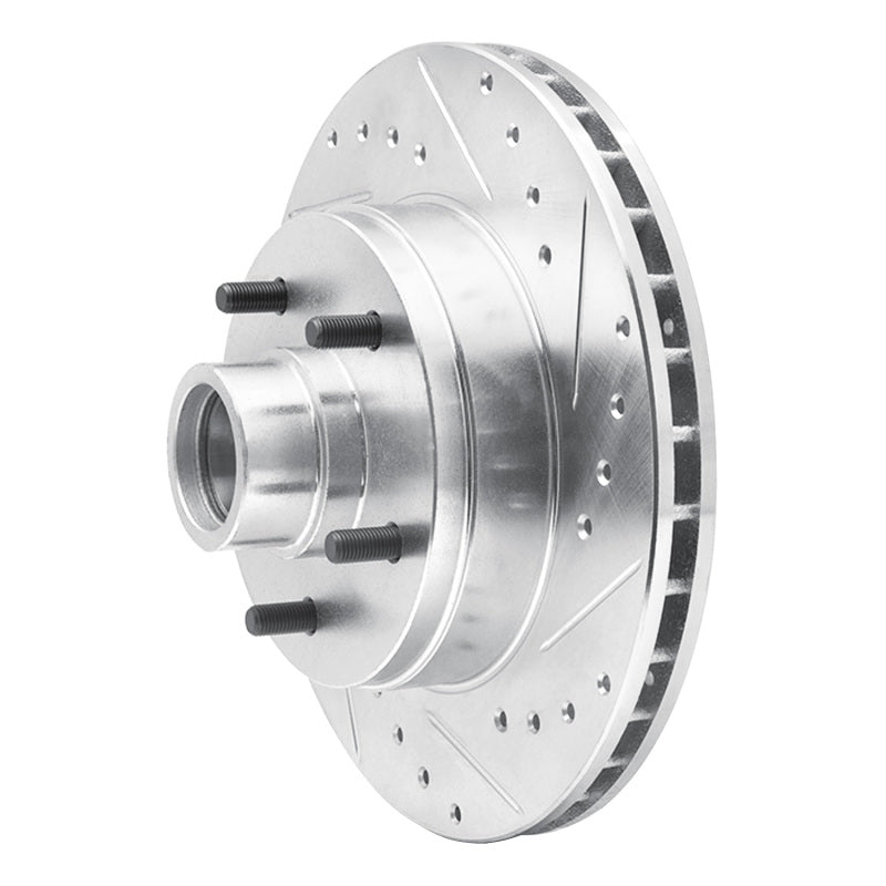 DFC 91-96 Buick Commercial Chassis Front Right Drilled & Slotted Silver Brake Rotor