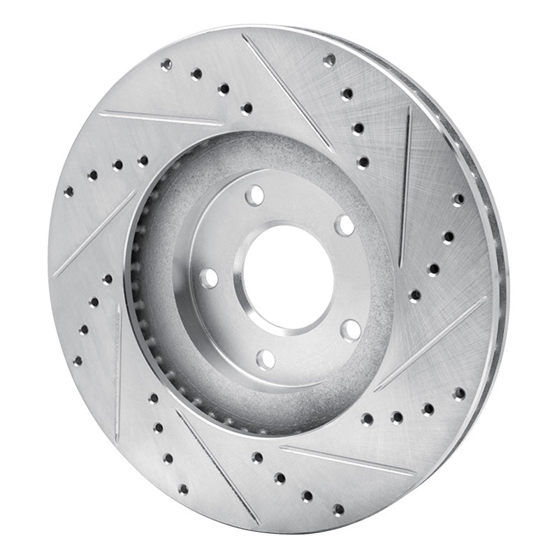 R1 03-05 Nissan Murano Front Left Drilled & Slotted Silver Brake Rotor