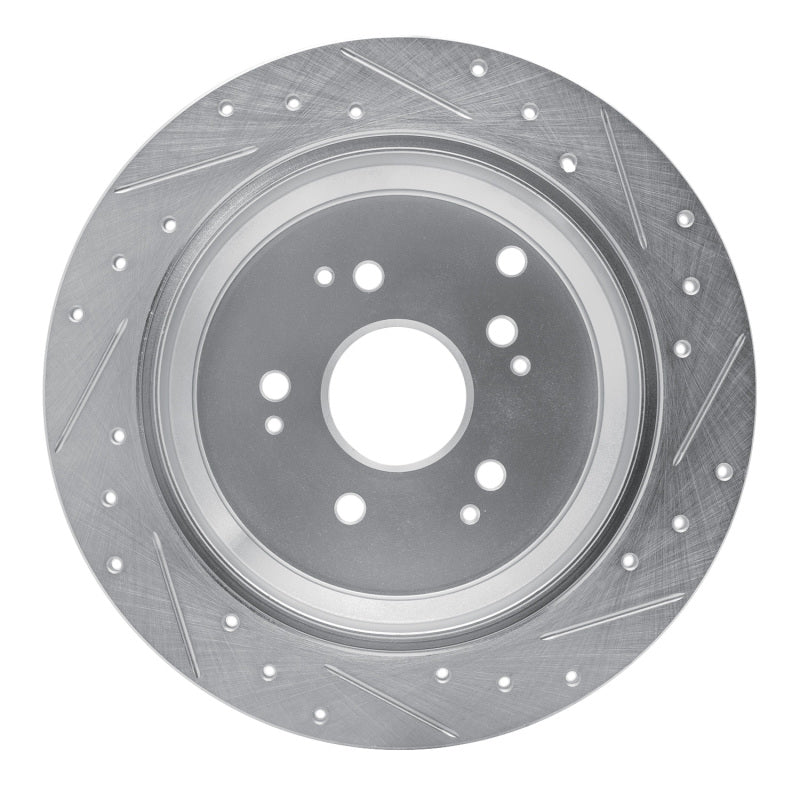 R1 02-04 Honda Odyssey Rear Left Drilled & Slotted Silver Brake Rotor
