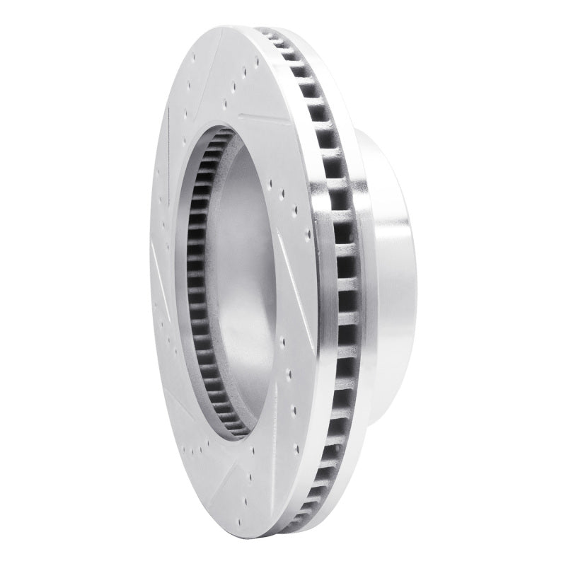 R1 09-25 Dodge Ram 3500 Front Right Drilled & Slotted Silver Brake Rotor