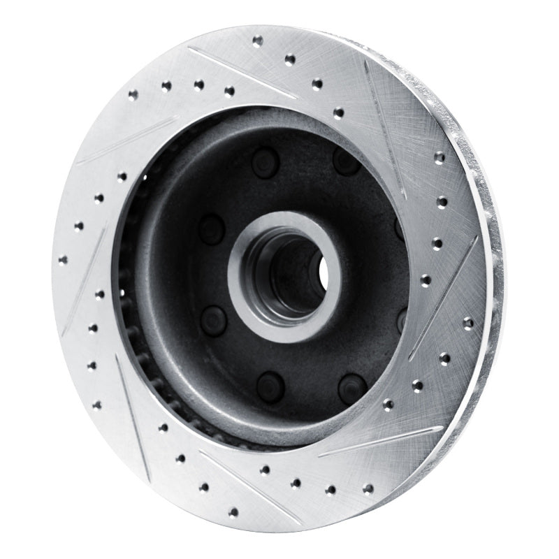 R1 80-85 Ford F-250 2WD (Excl Super Duty) Front Left Drilled & Slotted Silver Brake Rotor
