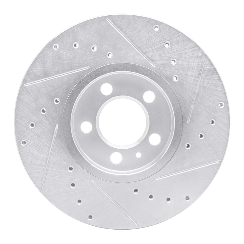 R1 96-98 Volkswagen Jetta Sedan Front Left Drilled & Slotted Silver Brake Rotor