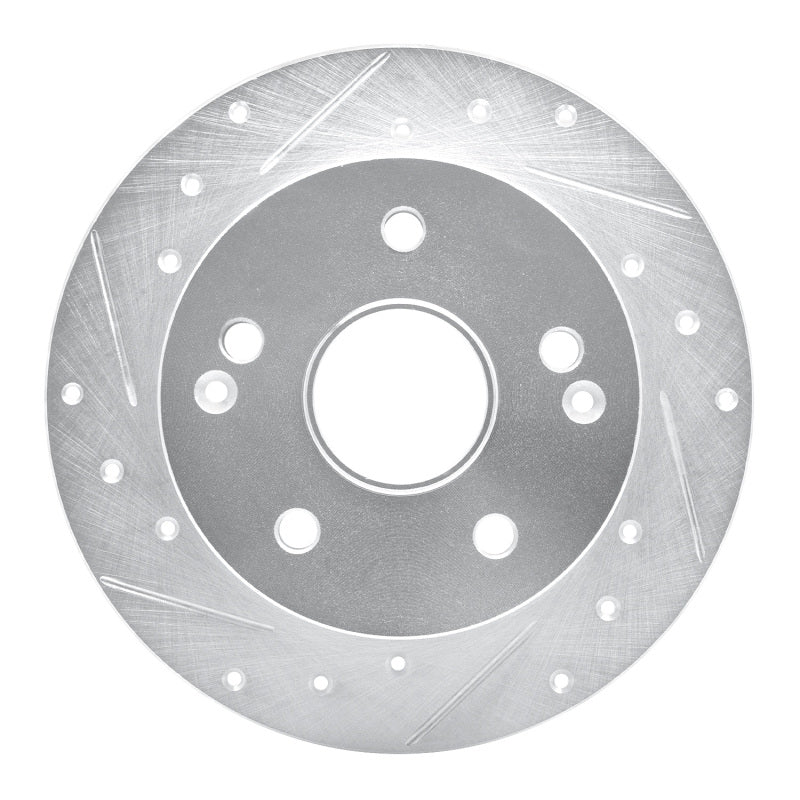 R1 96-98 Acura TL Rear Left Drilled & Slotted Silver Brake Rotor
