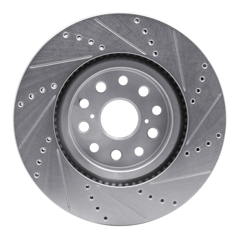 DFC 07-23 Lexus LS460 Front Left Drilled & Slotted Silver Brake Rotor