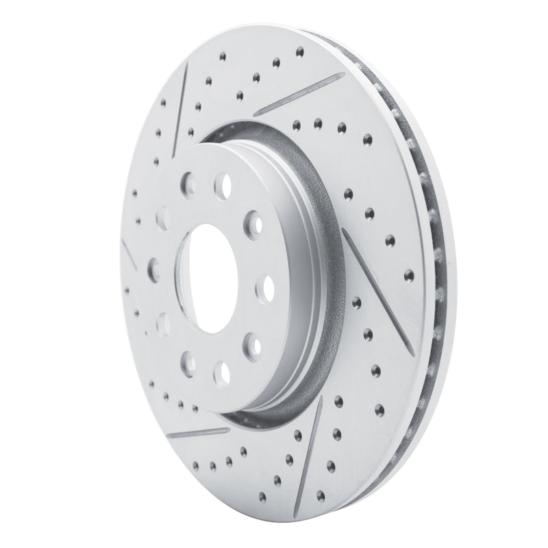 R1 18-25 Jeep Wrangler Front Left Drilled & Slotted Geo-Carbon Rotor
