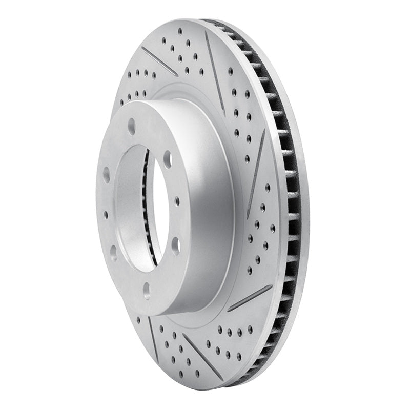 R1 03-23 Toyota 4Runner Front Right Drilled & Slotted Geo-Carbon Rotor