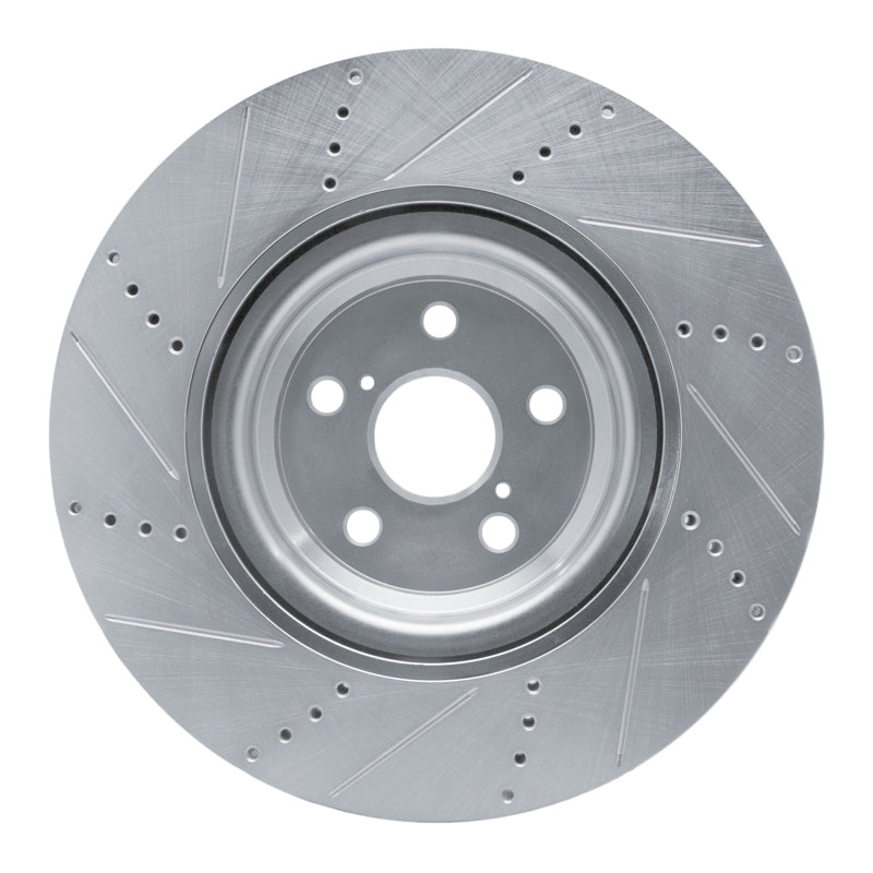DFC 10-17 Lexus LS460 Right Front Drilled & Slotted Silver Brake Rotor