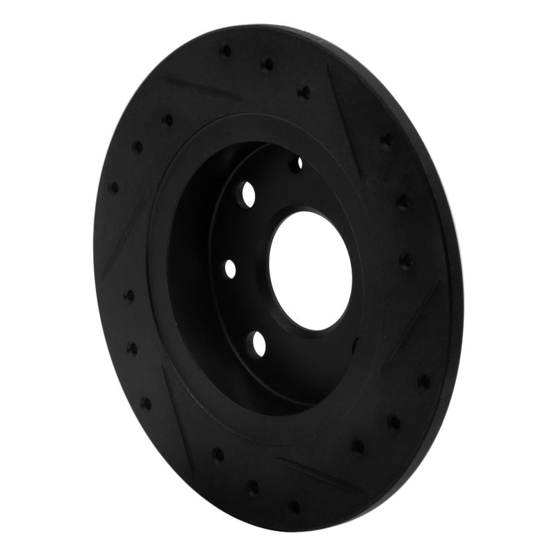 R1 90-93 Mazda Miata Rear Left Drilled & Slotted Black Brake Rotor