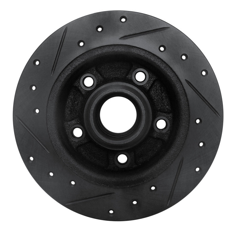 R1 88-92 Ford Probe Rear Right Drilled & Slotted Black Brake Rotor