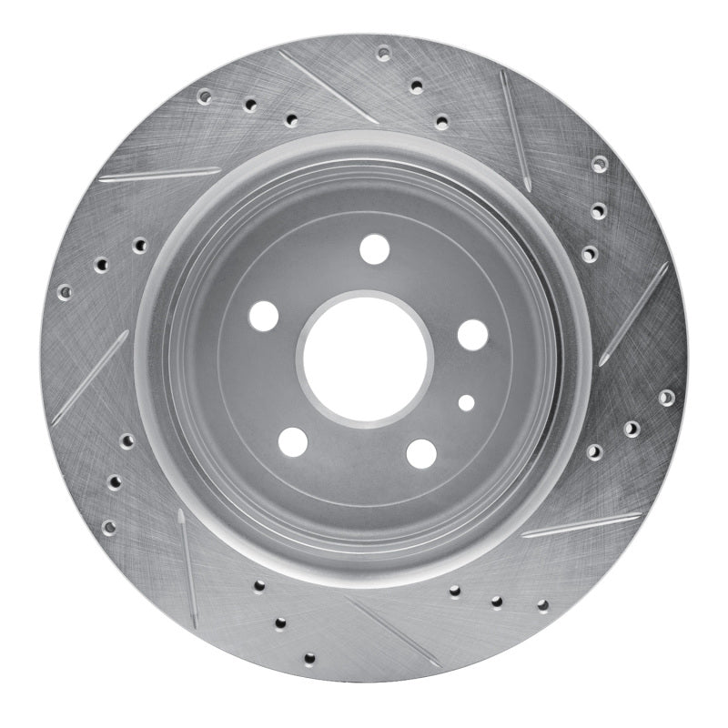 R1 16-24 Cadillac ATS Rear Left Drilled & Slotted Silver Brake Rotor