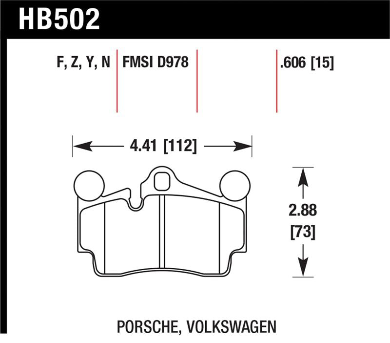Hawk Porsche / Volkswagen Performance Ceramic Street Rear Brake Pads