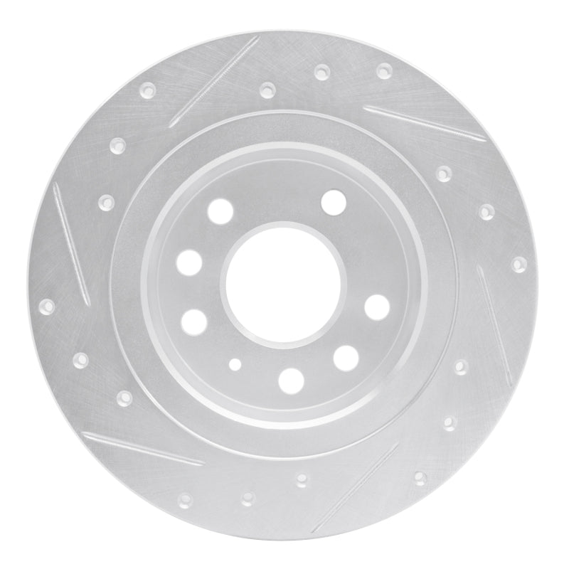 R1 03-11 Cadillac BLS (Mexico) Rear Right Drilled & Slotted Silver Brake Rotor