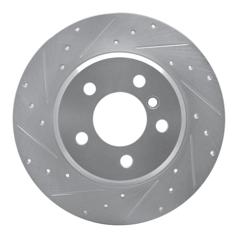 R1 00-06 BMW X5 Rear Left Drilled & Slotted Silver Brake Rotor