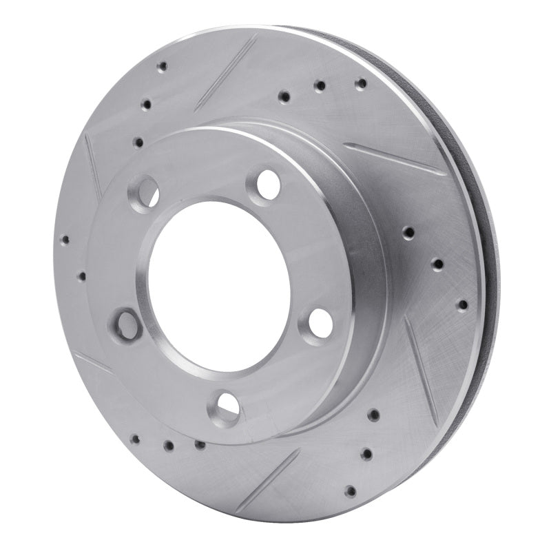 R1 76-93 Ford F-150 4WD Front Left Drilled & Slotted Silver Brake Rotor