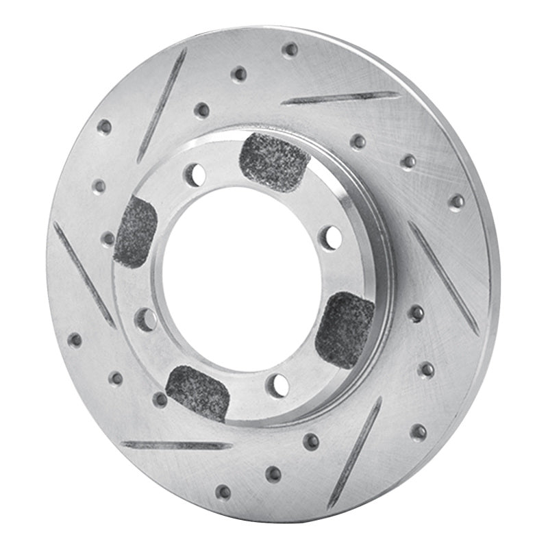 R1 91-92 Dodge COLT Front Left Drilled & Slotted Silver Brake Rotor