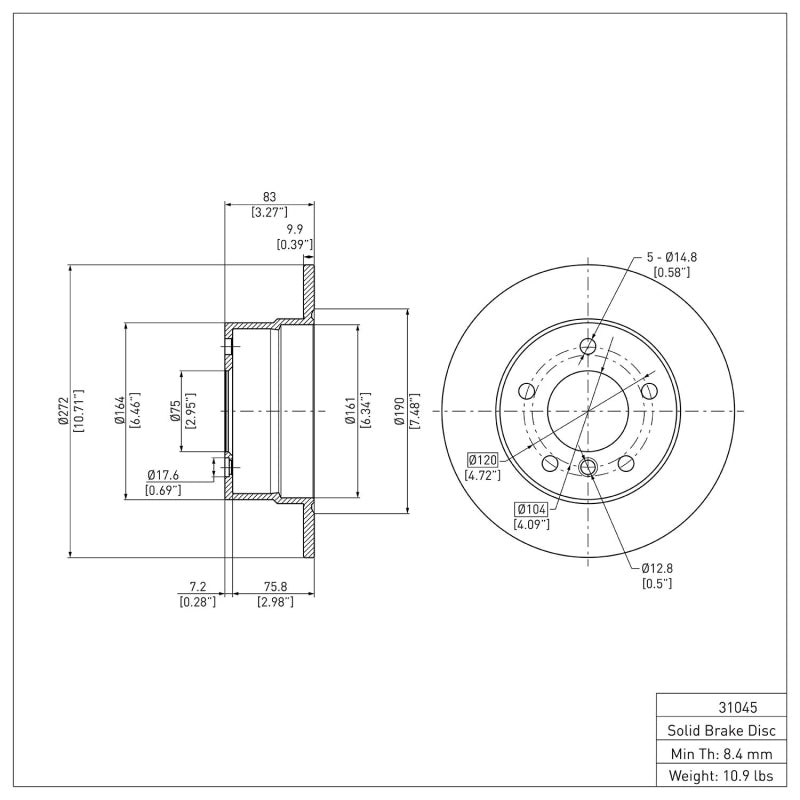 R1 1996-2002 BMW Z3 Rear Brake Rotor