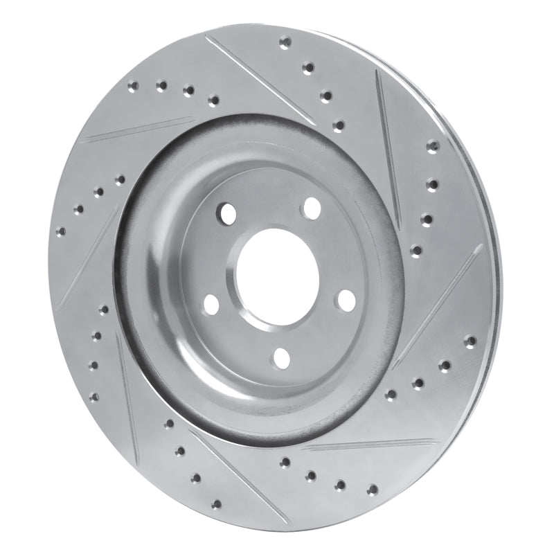 DFC 14-21 Jaguar XJ Rear Left Drilled & Slotted Silver Brake Rotor