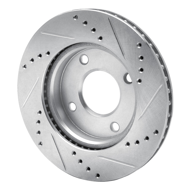 DFC 07-17 Nissan Tiida (Mexico) Front Left Drilled & Slotted Silver Brake Rotor