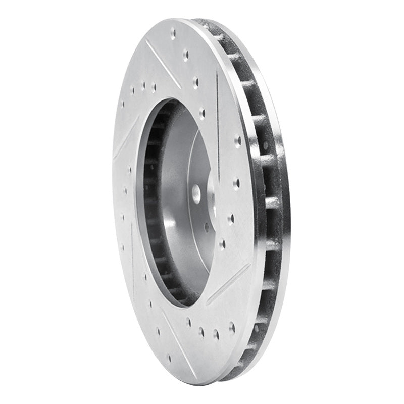 R1 87-91 Toyota Camry Front Left Drilled & Slotted Silver Brake Rotor