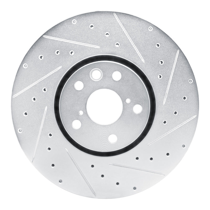 DFC 06-20 Lexus GS460 Right Front Drilled & Slotted Silver Brake Rotor