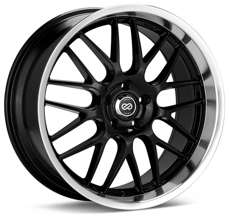 Enkei Lusso 18x7.5 42mm Offset 5x114.3 Bolt Pattern 72.6 Bore Black w/ Machined Lip Wheel