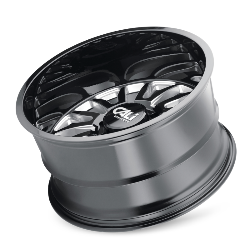 Cali Off-Road 9110 Summit 26x14 / 6x135 BP / -76mm Offset / 87.1mm Hub Gloss Black Milled Wheel