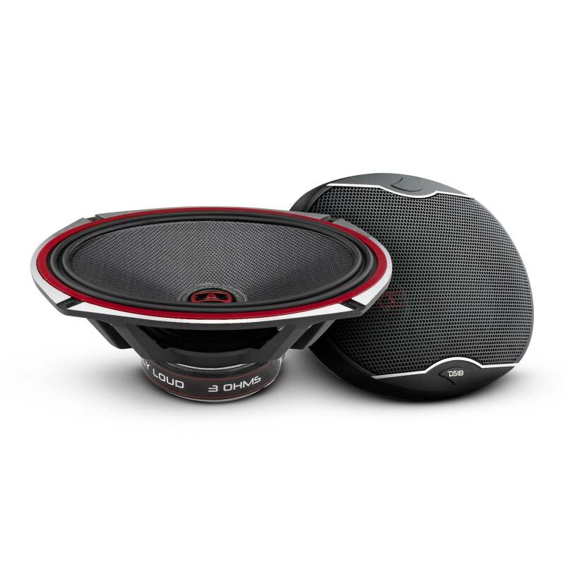 DS18 6x9in 160 Watts RMS 3 ohm 2-Way Coaxial Speakers And Component System w/ Fiberglass Cone