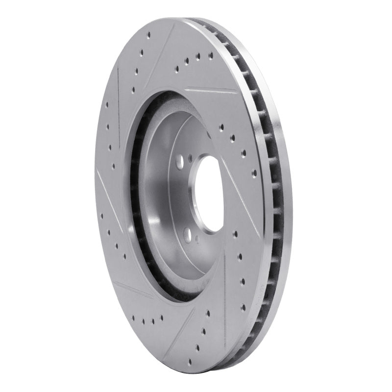 R1 09-14 Acura TL Front Right Drilled & Slotted Silver Brake Rotor