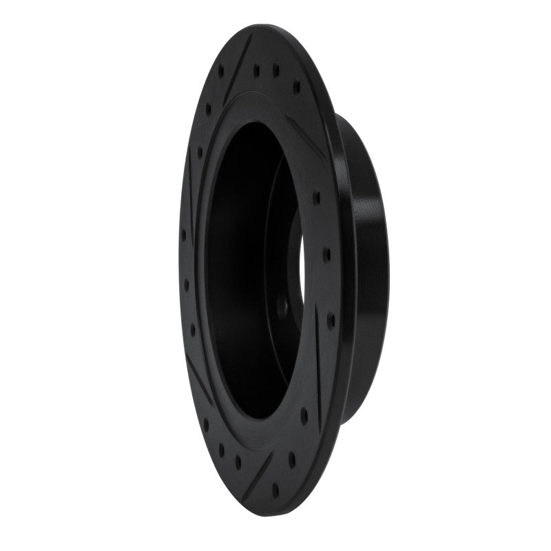 R1 91-06 Nissan NX Rear Right Drilled & Slotted Black Brake Rotor